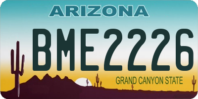 AZ license plate BME2226