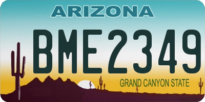 AZ license plate BME2349