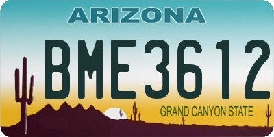 AZ license plate BME3612