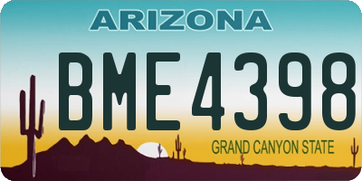 AZ license plate BME4398