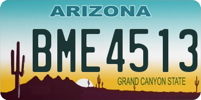 AZ license plate BME4513