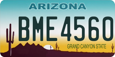 AZ license plate BME4560
