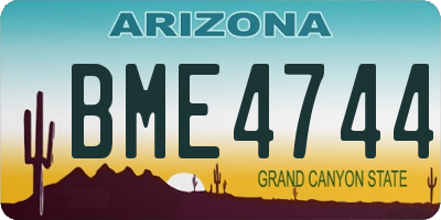 AZ license plate BME4744