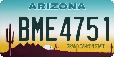 AZ license plate BME4751