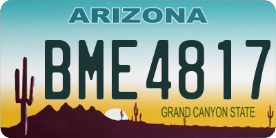 AZ license plate BME4817