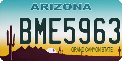 AZ license plate BME5963