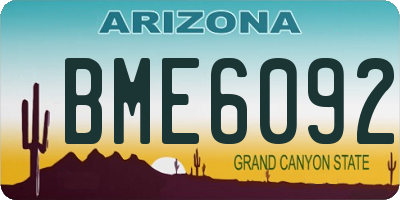 AZ license plate BME6092