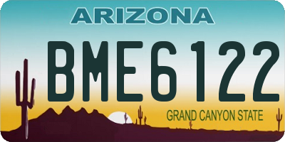 AZ license plate BME6122