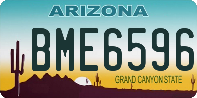 AZ license plate BME6596