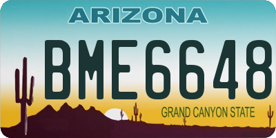 AZ license plate BME6648