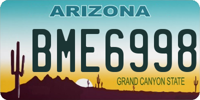 AZ license plate BME6998
