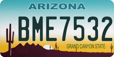 AZ license plate BME7532