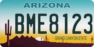 AZ license plate BME8123