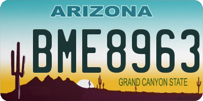 AZ license plate BME8963