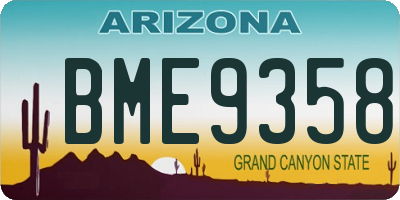 AZ license plate BME9358