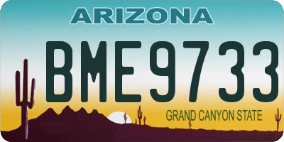 AZ license plate BME9733