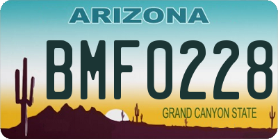 AZ license plate BMF0228