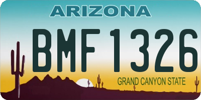 AZ license plate BMF1326