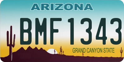 AZ license plate BMF1343
