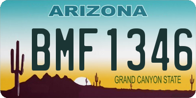 AZ license plate BMF1346