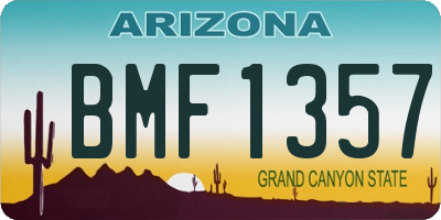 AZ license plate BMF1357