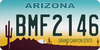 AZ license plate BMF2146