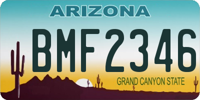 AZ license plate BMF2346