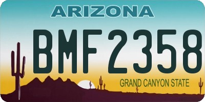 AZ license plate BMF2358