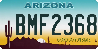 AZ license plate BMF2368