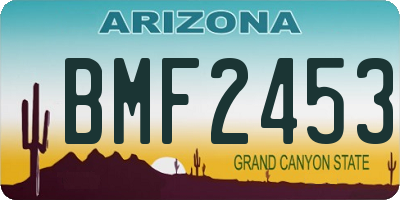 AZ license plate BMF2453