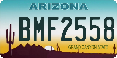 AZ license plate BMF2558