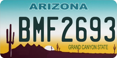 AZ license plate BMF2693