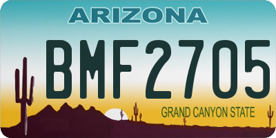 AZ license plate BMF2705