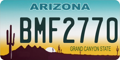 AZ license plate BMF2770