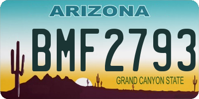AZ license plate BMF2793