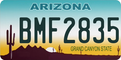 AZ license plate BMF2835