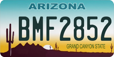AZ license plate BMF2852