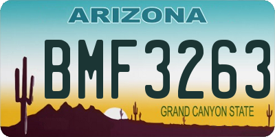 AZ license plate BMF3263