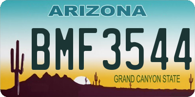 AZ license plate BMF3544