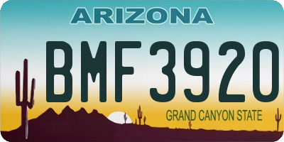 AZ license plate BMF3920