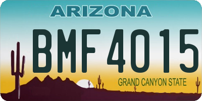AZ license plate BMF4015