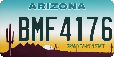 AZ license plate BMF4176