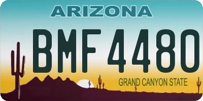 AZ license plate BMF4480