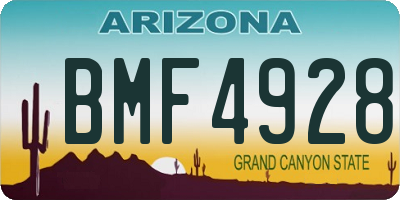 AZ license plate BMF4928