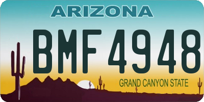 AZ license plate BMF4948