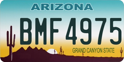 AZ license plate BMF4975