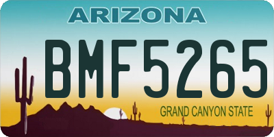 AZ license plate BMF5265