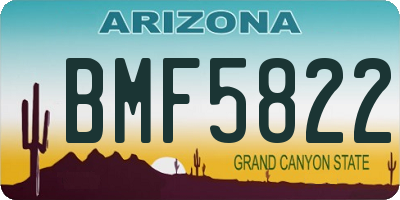 AZ license plate BMF5822