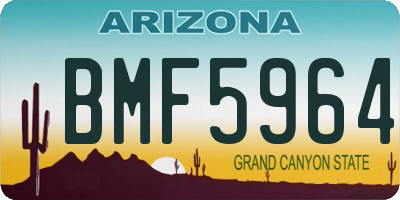 AZ license plate BMF5964