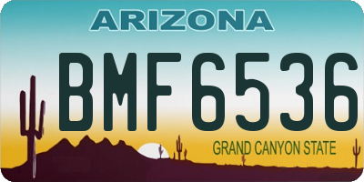 AZ license plate BMF6536